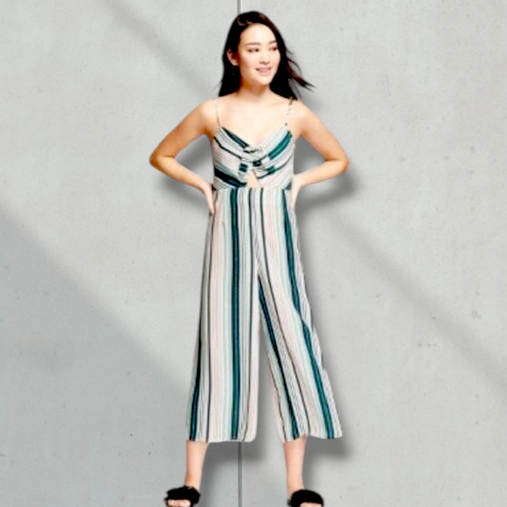 Xhilaration Striped Keyhole Jumpsuit